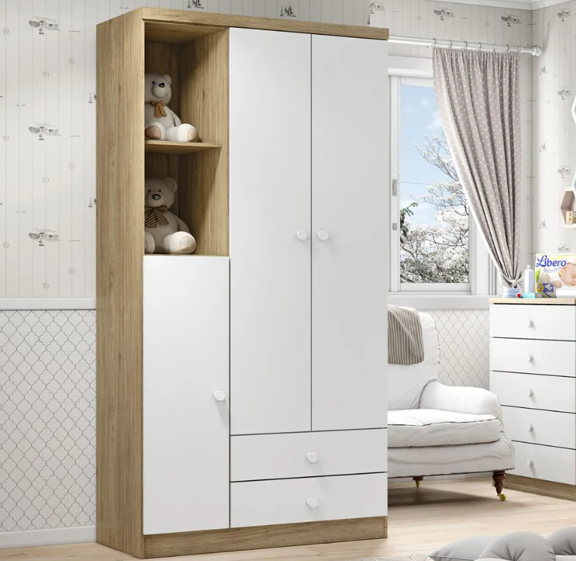 Guarda-roupa infantil 3 ou 4 portas: o que considerar na hora de organizar as roupinhas e brinquedos?
